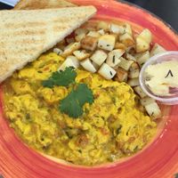 aakuri scramble with vegan Just Egg at Thyme for Lunch in San Antonio