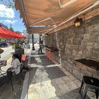 Shade and seating   at Cactú in Arecibo