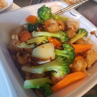 Vegan General tsos chicken at Rice & Roll by Xing Xing in Wichita