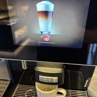 Vegan Latte Macchiato from the machine   at Bio-Berghotel Ifenblick in Balderschwang