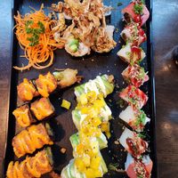 Golden Knights roll, spider roll, tropical dragon roll, bulgogi roll. at Daikon Vegan Sushi in Las Vegas