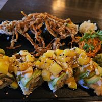 Spider roll  & tropical dragon roll at Daikon Vegan Sushi in Las Vegas