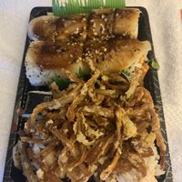 Top is the hot girl roll and the bottom is the spider roll   at Daikon Vegan Sushi in Las Vegas