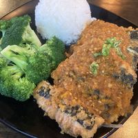 "Sea bass" in tomato sauce  at Daikon Vegan Sushi in Las Vegas