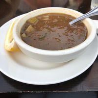 Lentil soup  at Open Sesame in Long Beach