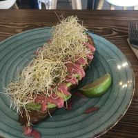 Beet Hummus Tostas  at Scarlett in Madrid