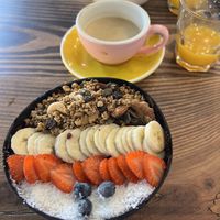 Açai bowl with toppings   at Scarlett in Madrid