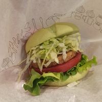 Green burger  at Mos Burger in Matsumoto