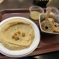 Hummus and falafel  at Falfool Vegan House in Istanbul