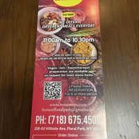 Vegan right on the menu but not labeled in menu  at Honest in Floral Park