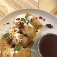 Stuffed pancake rolls at Vitary in Odessa