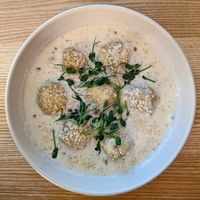 Ravioli with potato and truffle paste in the cream sauce at Vitary in Odessa
