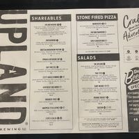 Menu  at Upland Brewing Co. Columbus Pump House in Columbus