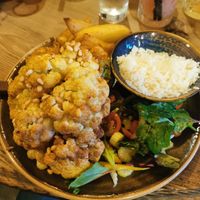 Cauliflower steak main at The Dirty Bottles in Alnwick