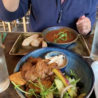 Soup and skins   at The Dirty Bottles in Alnwick