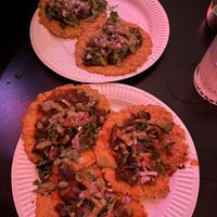 picture of two plates with mushroom tacos which  at Poncho Tacos in Athens