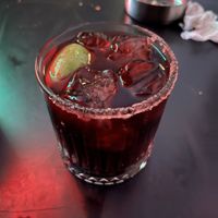 jamaica (hibiscus) and tequila cocktail  at Poncho Tacos in Athens