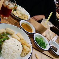 Tofu katsu curry, wakame and vegan black pudding at Ho-Ja in West London
