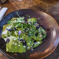 Pea ravioli at Harbour Lights in Paignton