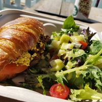 Breakfast sandwich at Fruition Organic Market in Manhattan Beach