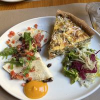Black bean tortilla. Vegetarian quiche. Vegan options available  at Aguaribay in Barcelona