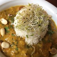 Thai curry and rice at Aguaribay in Barcelona