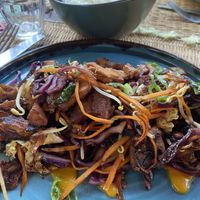 Wok with vegetables and plant based chicken  at Le Serre by Vivi in Rome