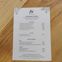 Takeaway menu 1 at MA and The Seeds of Life in Hong Kong Island