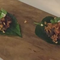 Betel leaves starter. Small but tasty at Park and Cove in Noosa Heads