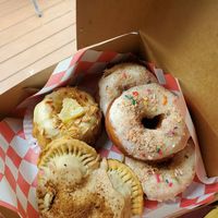 Handpie, pineapple bundt and donuts at Cats Luck Vegan in Neptune City
