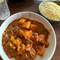 Madras potatoes & Saffron Basmati Ricee  at Madras Cafe in Glasgow