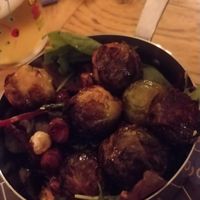 Brussel sprouts roasted with hazelnuts, rosemary and served with maple balsamic at Ramsbottom Social in Ramsbottom