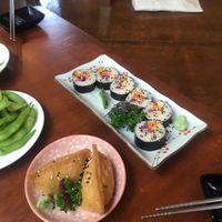 Inari, rolls, edamame  at Sushi Kitchen - Sungai Ara in Penang