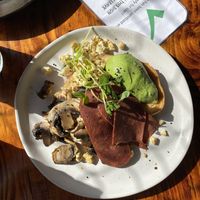 Changed bacon and eggs $12 to vegan bacon and eggs $20???  at Tribe Cafe in Batemans Bay