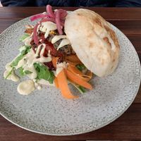 Veggie Burger at Tribe Cafe in Batemans Bay