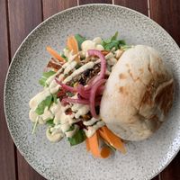 Veggie Burger at Tribe Cafe in Batemans Bay