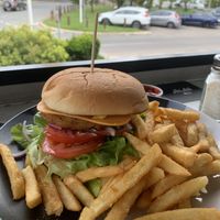 The deck burger, vegan option at The Deck @ Sea Salt in Rainbow Beach