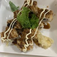 Soy meat floss maki at Lucky Cat Cafe in Northeast Singapore