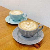 Oat white coffee at 5.80 and another white coffee at 5. Change of mylk cost 80cent at Lucky Cat Cafe in Northeast Singapore