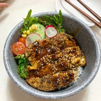 Tofunagi don  at Lucky Cat Cafe in Northeast Singapore