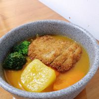 Japanese curry katsu rice at Lucky Cat Cafe in Northeast Singapore