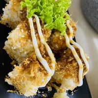 Soy meat floss maki at Lucky Cat Cafe in Northeast Singapore