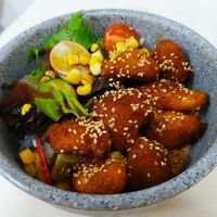 Yangnyeom Monkey Head Mushroom Don  at Lucky Cat Cafe in Northeast Singapore