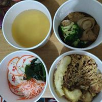 Ramen in hot broth & treasure tendon at Lucky Cat Cafe in Northeast Singapore