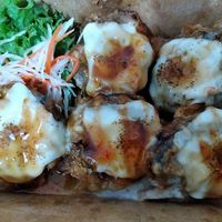 Veganised shiitake cream & cheese at Lucky Cat Cafe in Northeast Singapore