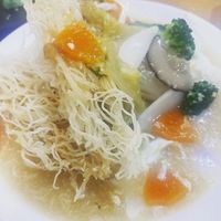 Crispy noodles   at Lucky Cat Cafe in Northeast Singapore