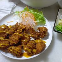 Curry Lion's mane mushroom (a bit dry) at Lucky Cat Cafe in Northeast Singapore
