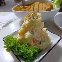 Potato salad (vegan version) at Lucky Cat Cafe in Northeast Singapore