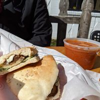 Eggplant pita and soup at Cafe Godot in Buffalo