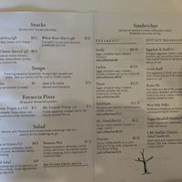 Sandwiches and snacks menu at Cafe Godot in Buffalo
